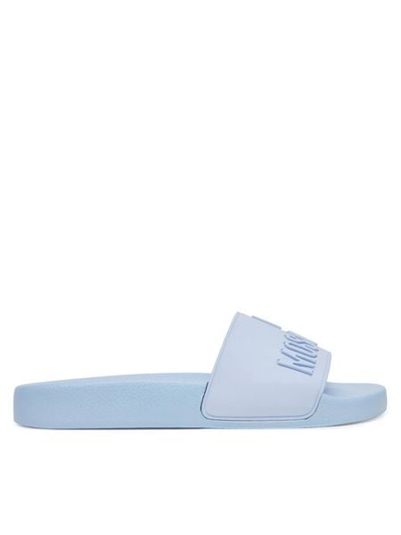 LOVE MOSCHINO Klapki JA28052G0MI15712 Niebieski. Niebieskie klapki damskie Love Moschino, bez wzorów, z syntetyku, bez obcasa, bez zapięcia. Za 469.99 zł.