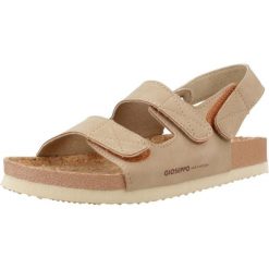 Sandały GIOSEPPO KRAPINA Jasnobrązowy. Brązowe sandały damskie Gioseppo, bez wzorów, z syntetyku, bez obcasa, bez zapięcia. Za 128.99 zł.