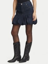 Morgan Spódnica jeansowa 262-JENY Granatowy Regular Fit. Niebieskie spódnice damskie Morgan, bez wzorów, z bawełny. Za 294.99 zł.