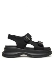 Juicy Couture Sandały WSS21516-01 Czarny. Czarne sandały damskie Juicy Couture, bez wzorów, z materiału, bez obcasa, na płaskiej podeszwie, bez zapięcia. Za 249.99 zł.