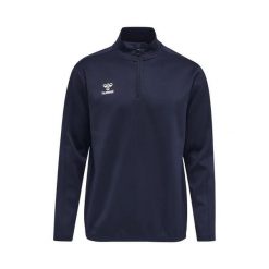 Bluza dresowa 1/2 zip Hummel Essential. Niebieskie bluzy damskie Hummel, bez wzorów, z dresówki, sportowe, bez ramiączek, bez kaptura. Za 198.50 zł.