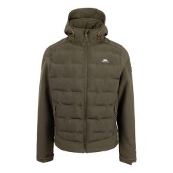 Męska Kurtka Hybrydowa Alwero Softshell. Zielone kurtki sportowe męskie Trespass, m, bez wzorów, z elastanu, z kapturem, trekkingowe. Za 313.99 zł.