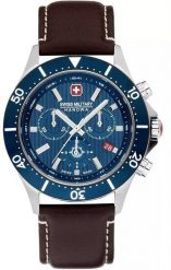Zegarek Swiss Military Hanowa Męski niebieska tarcza 43 mm (SMWGC2100706). Niebieskie zegarki męskie Swiss Military Hanowa, bez wzorów. Za 1,135.99 zł.