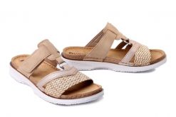 INBLU FA-07 026 piaskowy, klapki damskie. Brązowe klapki damskie Inblu, na lato, bez wzorów, bez obcasa, bez zapięcia. Za 104.90 zł.