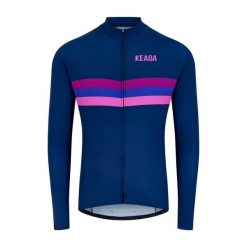 Męska koszulka rowerowa z długim rękawem - Sunset. Fioletowe bluzy męskie KEADA SPORTS, m, bez wzorów, sportowe, bez ramiączek, bez kaptura. Za 332.00 zł.
