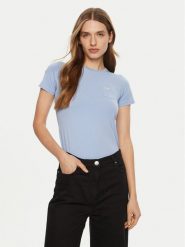 Guess Jeans T-Shirt W5RI52 J1314 Niebieski Regular Fit. Niebieskie t-shirty damskie Guess Jeans, xl, z aplikacjami, z bawełny, bez kołnierzyka, bez ramiączek. Za 79.99 zł.