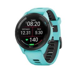 Zegarek smart Garmin Forerunner 265 Aqua 46 mm. Czarne, cyfrowe zegarki męskie Garmin, bez wzorów, z materiału, szklane. Za 1,994.35 zł.