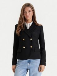 Tommy Hilfiger Marynarka WW0WW48696 Czarny Regular Fit. Czarne marynarki i żakiety damskie Tommy Hilfiger, bez wzorów, z syntetyku, bez kołnierzyka, bez ramiączek. Za 949.99 zł.