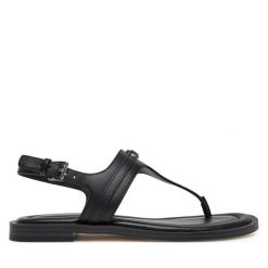 Sandały MICHAEL Michael Kors. Czarne sandały damskie MICHAEL Michael Kors, bez wzorów, bez obcasa, na płaskiej podeszwie, bez zapięcia. Za 349.99 zł.