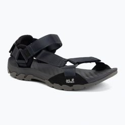 Sandały męskie Jack Wolfskin Ridge. Czarne sandały męskie Jack Wolfskin, bez wzorów, z gumy, bez zapięcia. Za 349.99 zł.