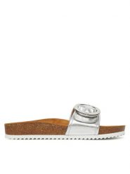 Caprice Klapki 9-27401-44 Srebrny. Szare klapki damskie Caprice, bez wzorów, ze skóry, bez obcasa, bez zapięcia. Za 189.99 zł.