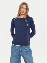 United Colors Of Benetton Koszulka piżamowa 3Y5E3M063 Granatowy Regular Fit. Niebieskie koszule nocne damskie United Colors Of Benetton, bez wzorów, z bawełny, bez ramiączek. Za 79.99 zł.
