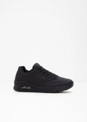 Sneakersy Skechers. Czarne buty sportowe męskie bonprix, bez wzorów, bez zapięcia. Za 429.99 zł.