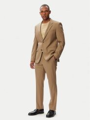 HUGO Garnitur Henry-Getlin253X 50567894 Beżowy ciemny Slim Fit. Brązowe garnitury męskie Hugo, m, bez wzorów, z syntetyku. Za 1,849.00 zł.
