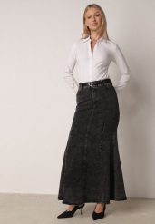 Czarna Bawełniana Spódnica Denimowa o Kroju Syrenki z Paskiem Agenia. Czarne spódnice damskie Born2be, do pracy, l, bez wzorów, z bawełny, biznesowe, maxi, koszulowe. Za 159.99 zł.