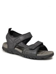 Geox Sandały Uomo Sandal Strada U4524B 000ME C9999 Czarny. Czarne sandały męskie Geox, bez wzorów, ze skóry, bez zapięcia. Za 379.99 zł.