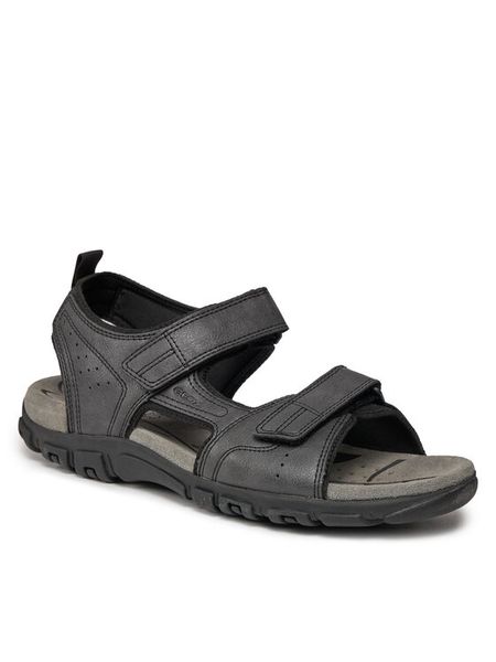 Geox Sandały Uomo Sandal Strada U4524B 000ME C9999 Czarny. Czarne sandały męskie Geox, bez wzorów, ze skóry, bez zapięcia. Za 379.99 zł.