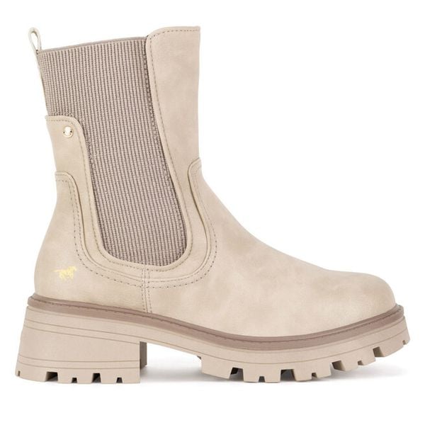 Botki Mustang. Brązowe botki damskie Mustang, bez wzorów, bez obcasa, na płaskiej podeszwie, bez zapięcia. Za 369.99 zł.