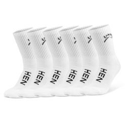Everyday – półwysokie – skarpety sportowe – białe – zestaw 6 par – rozmiar 39–42. Białe skarpetki damskie HEN SPORTSGEAR, bez wzorów, z bawełny. Za 139.00 zł.