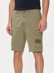 Napapijri Szorty materiałowe N-Horton NP0A4HOS Zielony Regular Fit. Zielone szorty męskie Napapijri, bez wzorów, z bawełny. Za 249.99 zł.