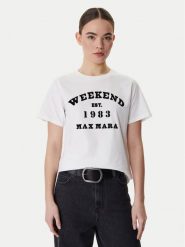 Weekend Max Mara T-Shirt Tenue 2615971051 Biały Regular Fit. Białe t-shirty damskie Weekend Max Mara, s, bez wzorów, z bawełny, bez kołnierzyka, bez ramiączek. Za 419.99 zł.