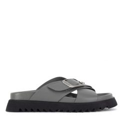 Klapki G-Star. Szare klapki damskie G-Star, bez wzorów, retro, bez obcasa, bez zapięcia. Za 239.99 zł.