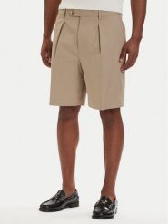 Tommy Hilfiger Szorty materiałowe Smart Casual MW0MW42670 Beżowy jasny Relaxed Fit. Brązowe szorty męskie Tommy Hilfiger, bez wzorów, z bawełny, casualowe. Za 569.99 zł.