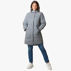 Parka turystyka damska Swedemount Glow Insulated Coat oddychająca. Szare parki damskie SWEDEMOUNT, bez wzorów, z tkaniny, bez kaptura. Za 359.99 zł.