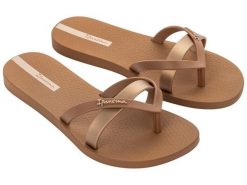 Klapki japonki plażowe damskie Ipanema Kirei brązowe r.37 modne. Brązowe klapki damskie Ipanema, na lato, bez wzorów, z gumy, eleganckie, bez obcasa, bez zapięcia. Za 79.00 zł.