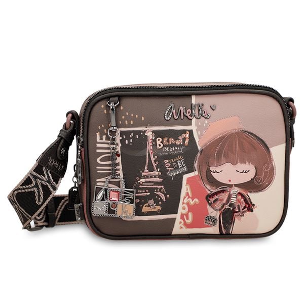 Brązowa Stylowa Damska Torebka Anekke Mademoiselle. Brązowe listonoszki damskie Anekke, bez wzorów, bez dodatków. Za 339.00 zł.