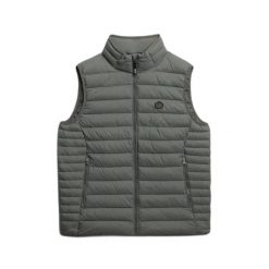 Kurtka puchowa bez rękawów Superdry Fuji Lite. Szare kurtki męskie Superdry, l, bez wzorów, z materiału, eleganckie, bez kaptura. Za 387.85 zł.