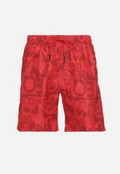Czerwone Szorty z Gumką w Pasie w Abstrakcyjny Print Palaniria. Czerwone szorty męskie Born2be, bez wzorów. Za 29.99 zł.