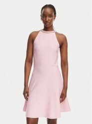 Morgan Sukienka codzienna 261-RMDIANE Różowy Regular Fit. Czerwone sukienki damskie Morgan, na co dzień, xl, bez wzorów, z syntetyku, bez kołnierzyka, bez ramiączek, proste. Za 429.99 zł.