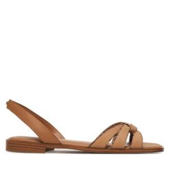 Sandały Aldo. Brązowe sandały damskie Aldo, bez wzorów, bez obcasa, na płaskiej podeszwie, bez zapięcia. Za 269.99 zł.