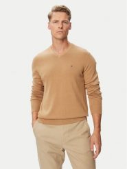Tommy Hilfiger Sweter Pima MW0MW36519 Granatowy Regular Fit. Niebieskie swetry męskie Tommy Hilfiger, m, bez wzorów, z bawełny, bez kołnierzyka, bez ramiączek. Za 569.99 zł.