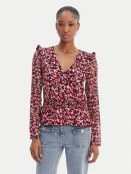 Morgan Bluzka 261-TIBLOO Różowy Slim Fit. Czerwone bluzki damskie Morgan, l, bez wzorów, z syntetyku, bez kołnierzyka, bez ramiączek. Za 229.99 zł.