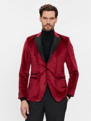 KARL LAGERFELD Marynarka 155270 541009 Czerwony Slim Fit. Czerwone garnitury męskie KARL LAGERFELD, m, bez wzorów, z syntetyku, biznesowe, bez kołnierzyka, bez ramiączek. Za 1,879.00 zł.