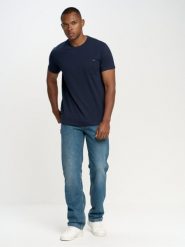 Koszulka męska z kieszonką granatowa Carbon 403. Niebieskie t-shirty męskie BIG STAR, l, z aplikacjami, z bawełny, bez kołnierzyka, bez ramiączek. Za 119.99 zł.