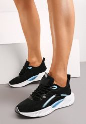 Czarne Buty Sportowe Siateczkowe z Ozdobną Podeszwą Xylara. Czarne obuwie sportowe damskie Born2be, bez wzorów, bez zapięcia, na fitness i siłownię. Za 84.99 zł.
