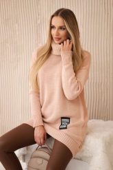 Sweter z golfem ciemny pudrowy róż. Czerwone swetry nierozpinane damskie KESI, l, bez wzorów, z elastanu, klasyczne, bez kołnierzyka, plus size, bez ramiączek. Za 175.65 zł.