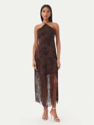 Vero Moda Sukienka koktajlowa Tathiana 10355696 Brązowy ciemny Regular Fit. Brązowe sukienki damskie Vero Moda, xs, bez wzorów, z syntetyku, wizytowe, bez kołnierzyka, bez ramiączek. Za 319.99 zł.