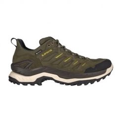 Buty trekkingowe męskie Lowa Innovo Low Gtx. Zielone trekkingi męskie Lowa, z materiału, bez zapięcia. Za 958.00 zł.