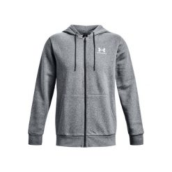 Bluza z kapturem z pełnym zamkiem błyskawicznym Under Armour Essential Fleece. Białe bluzy męskie Under Armour, bez wzorów, sportowe, bez ramiączek, z kapturem. Za 319.15 zł.