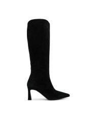 Pollini Kozaki SA26077M0NTA0000 Czarny. Czarne kozaki damskie Pollini, bez wzorów, ze skóry, bez obcasa, na słupku, bez zapięcia. Za 2,729.00 zł.