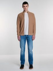 Sweter męski bawełniany rozpinany brązowy Adal 802. Brązowe swetry męskie BIG STAR, l, bez wzorów, z bawełny, biznesowe, bez kołnierzyka, bez ramiączek. W wyprzedaży za 169.99 zł.