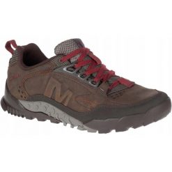 Buty trekkingowe dla mężczyzn Annex Trak Low. Brązowe buty zimowe męskie Merrell, bez wzorów, bez obcasa, bez zapięcia. Za 579.00 zł.