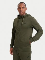 EA7 Emporio Armani Bluza 8NPM33 PJVRZ U7014 Zielony ciemny Regular Fit. Zielone bluzy męskie EA7 Emporio Armani, m, bez wzorów, z bawełny, bez ramiączek, bez kaptura. Za 489.99 zł.