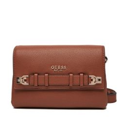 Torebka Guess. Brązowe listonoszki damskie Guess, z aplikacjami, bez dodatków. Za 419.99 zł.