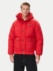 Tommy Jeans Kurtka zimowa Workwear DM0DM23506 Czerwony Relaxed Fit. Czerwone kurtki męskie Tommy Jeans, na zimę, m, bez wzorów, z jeansu, bez kaptura. Za 1,199.00 zł.