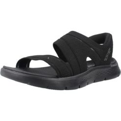 Sandały SKECHERS SLIP-INS GO WALK FLEX Czarny. Czarne sandały damskie Skechers, bez wzorów, z materiału, bez obcasa, bez zapięcia. Za 259.99 zł.